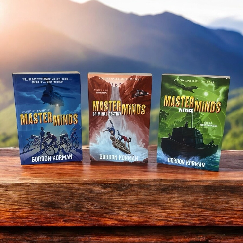 Gordon Korman Masterminds Series Paperback Books Complete Set lot of 3 Fiction